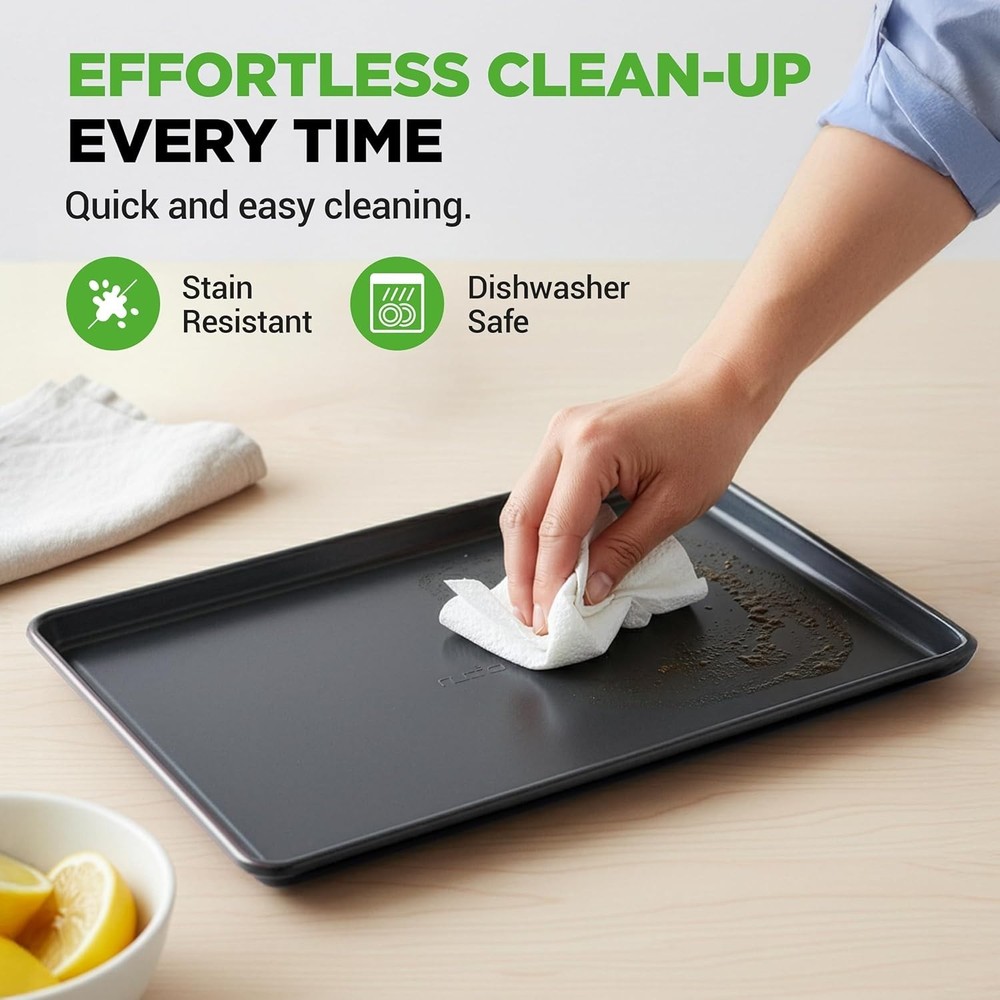 8-Piece Stackable Nonstick Bakeware Set - Steel Baking Pans Set - Includes R...