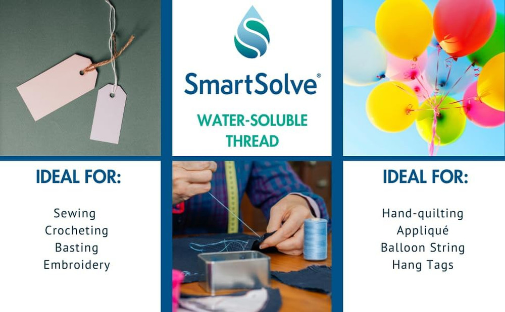 Water-Soluble Thread | Dissolves Quickly in Warm Water | Biodegradable | Eco-Fri