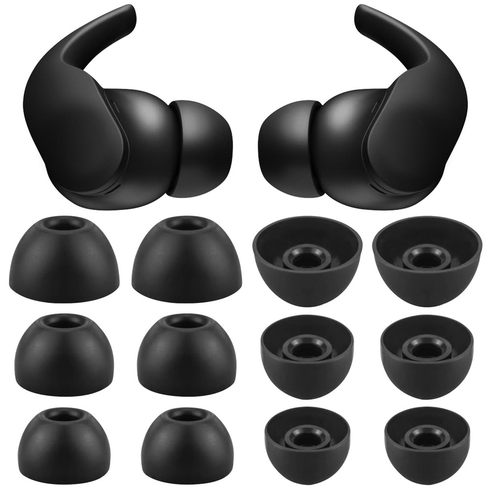 Ear Tips for Beats Fit Pro - 6 Pairs Silicone Eartips, Replacement Black