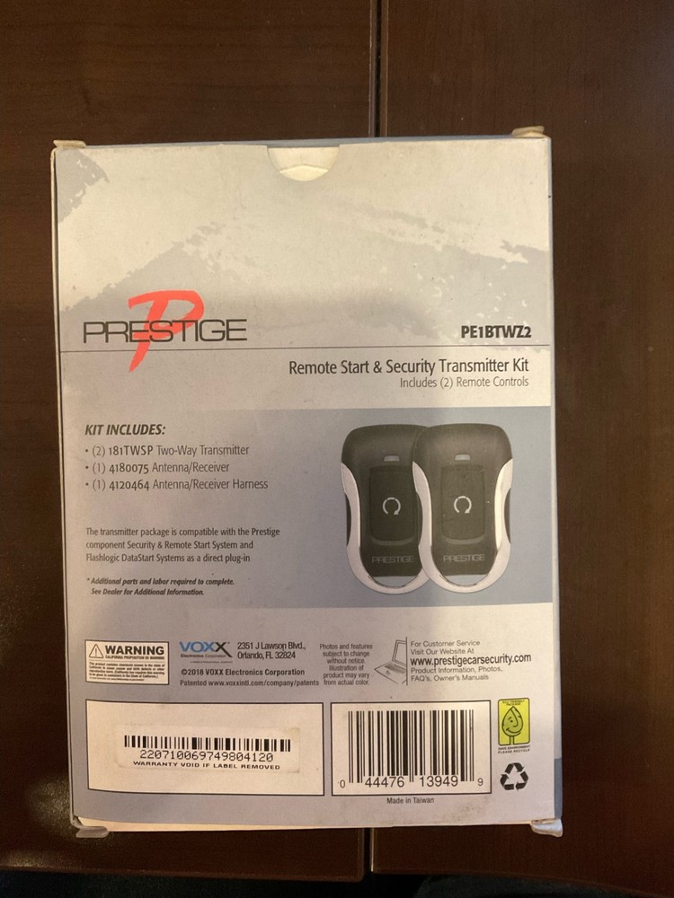 Prestige PE1BZWZ2 Remote Start & Security Transmitter Kit