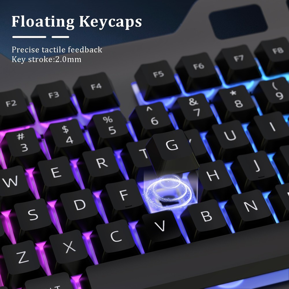Wired Gaming Keyboard and Mouse Combo Mechanical Backlit for PC Computer Laptop