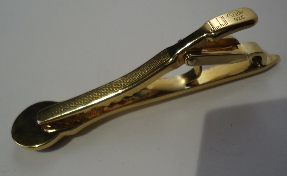 Alfred Dunhill GOLF TEE Tie Bar - Solid Hallmarked Silver/Gold Plated - Cased