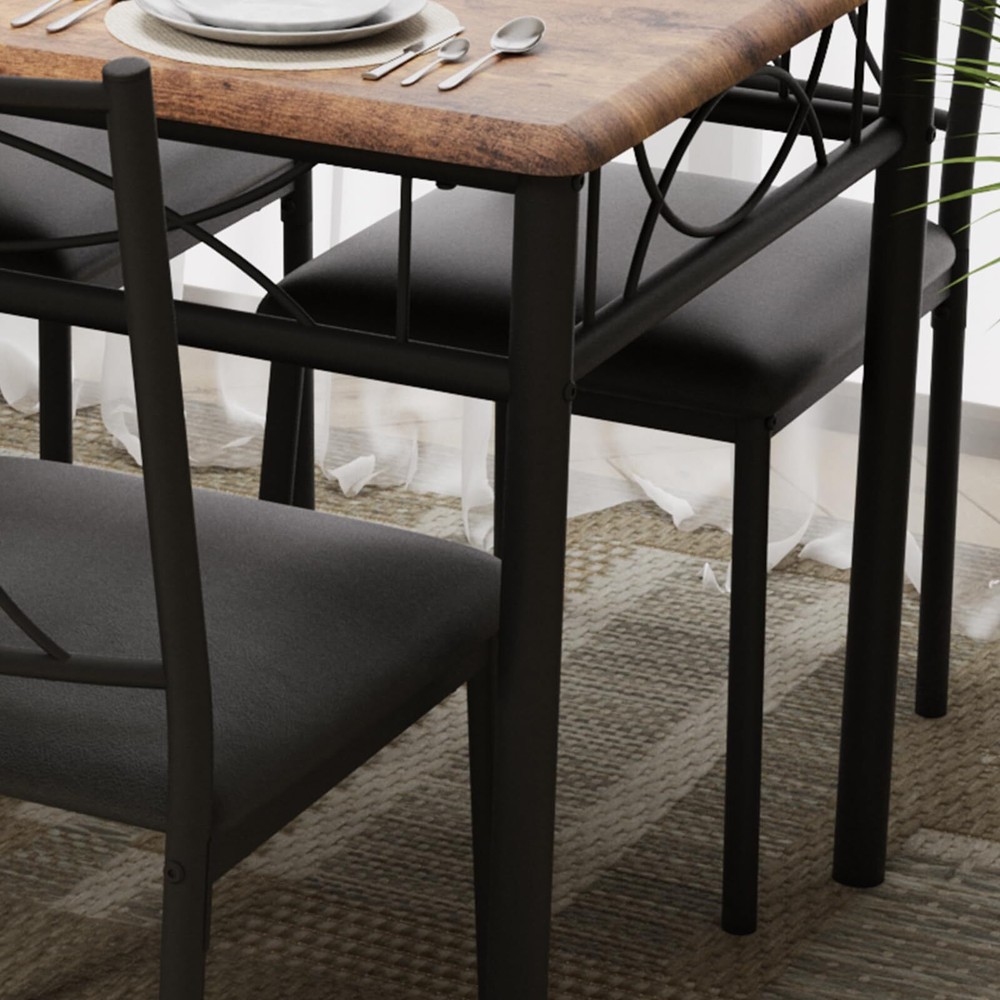 Modern Dining Table Set for 4 Kitchen Table Set and Upholstered Chairs Dinitte