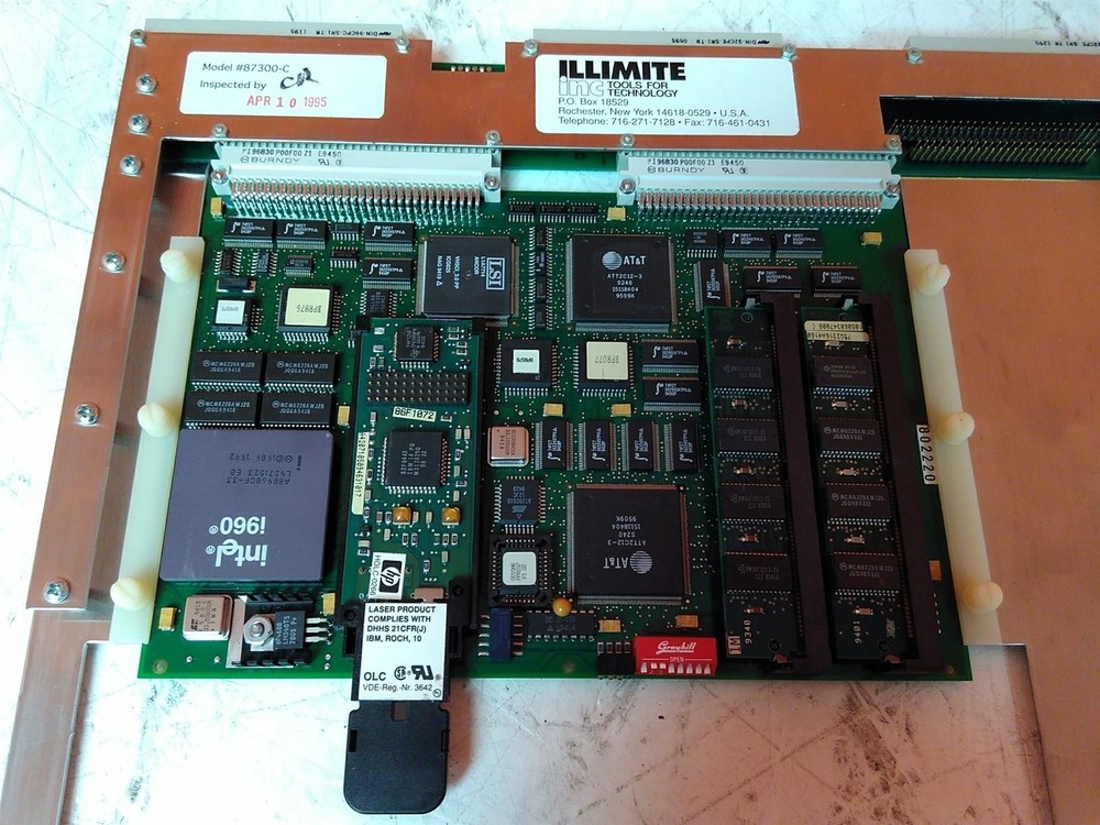 Defective Illimite 87300-C PCB Frame Holder with Intel i960 CPU Board AS-IS