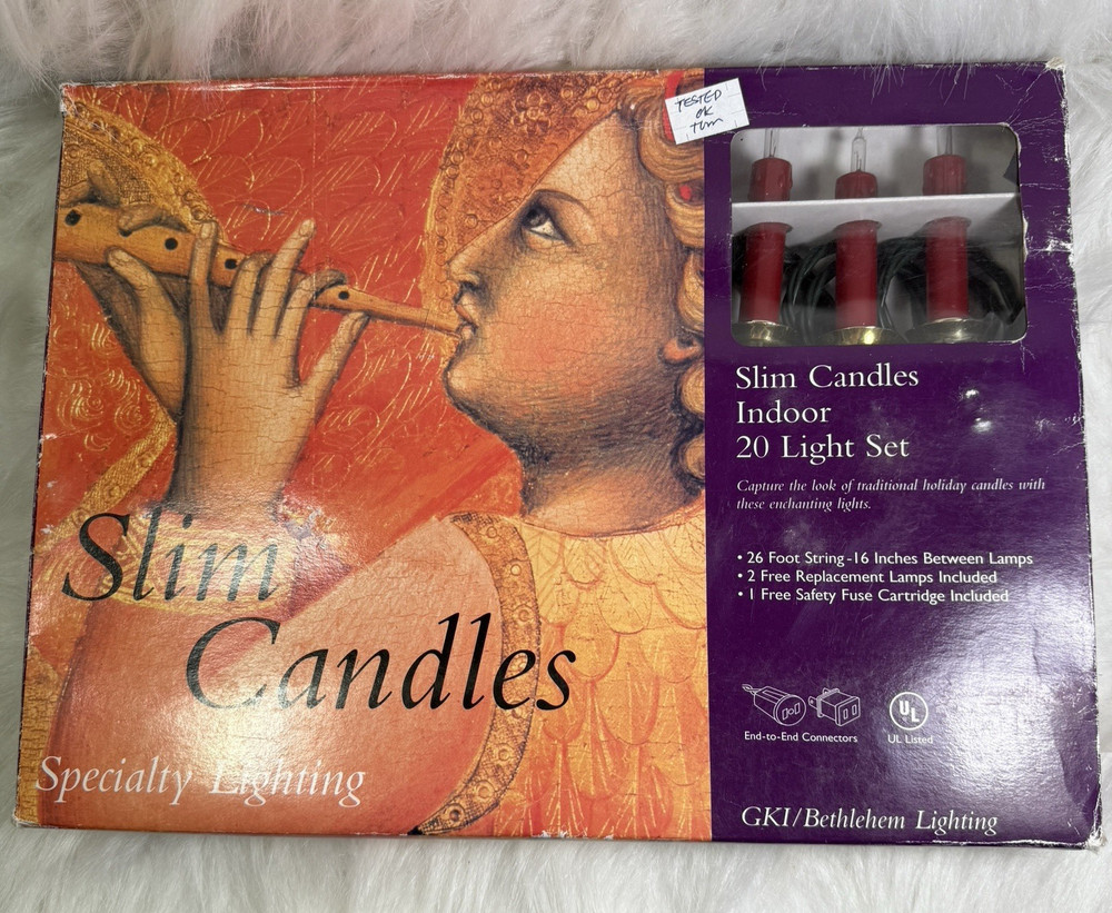 Slim Candles Specialty Lighting 20 Light Set Christmas String Lights Red White