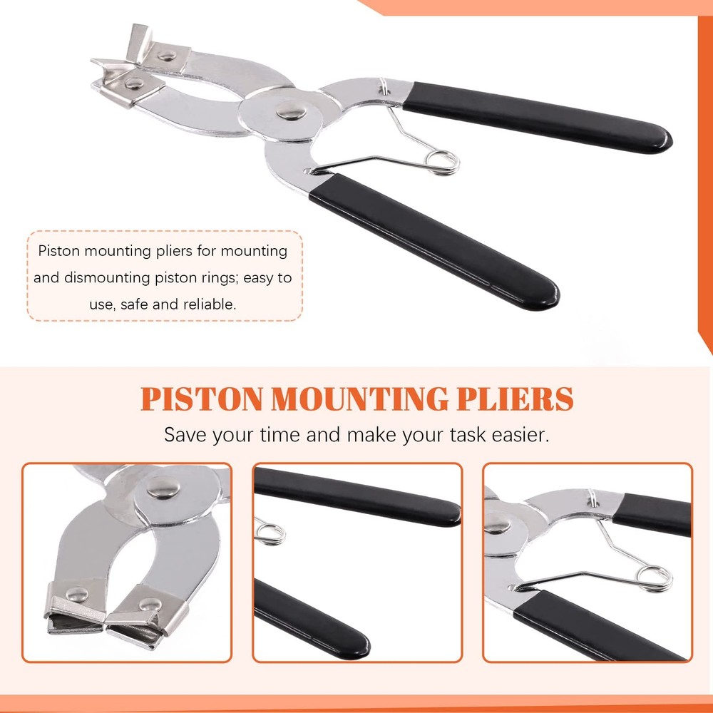 8pcs Piston Ring Compressor Tool Set With 3" 4" 6" Compressors Wrenches Piston R