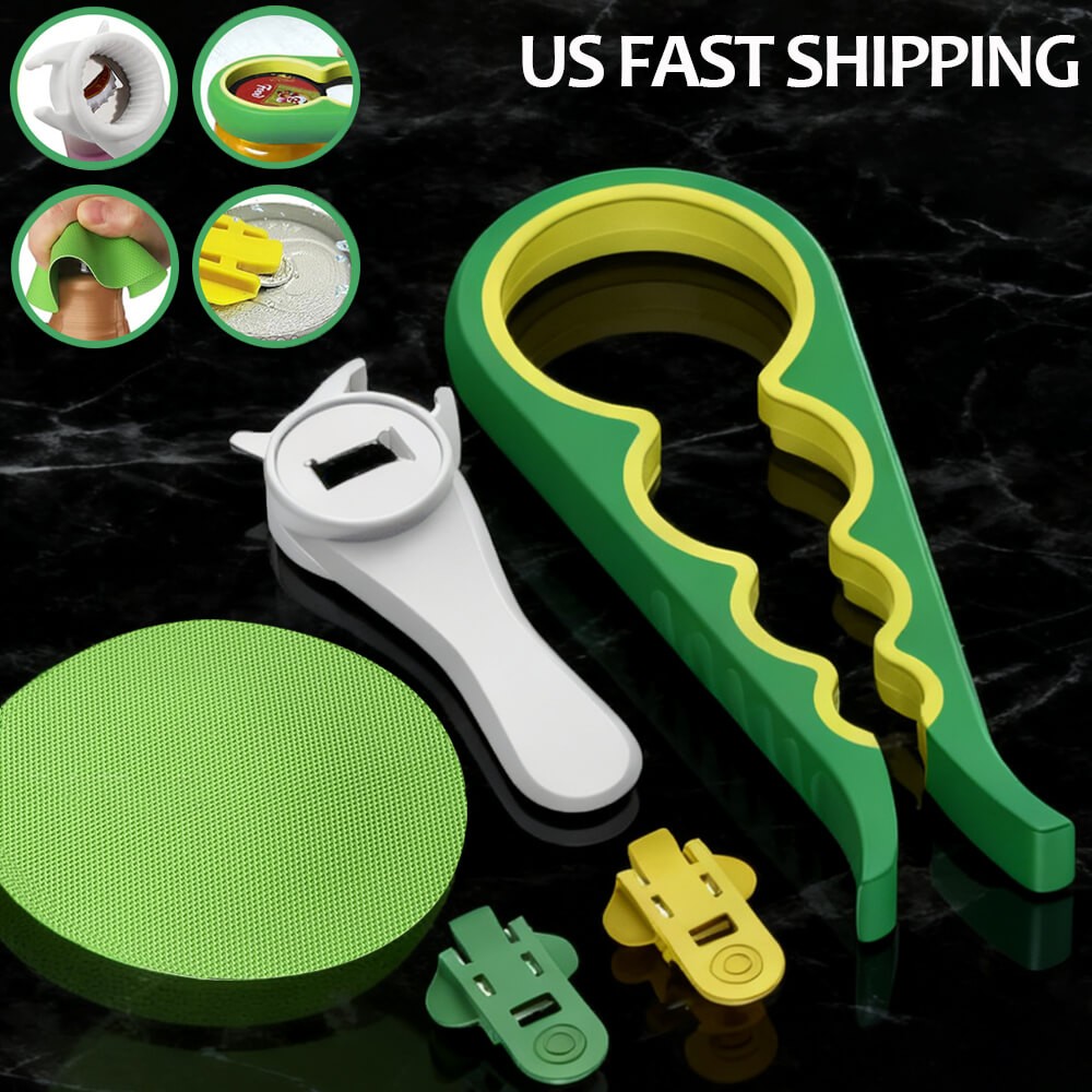 Lid Jar Opener for Weak Hands Rubber Jar Gripper Multi Function Bottle Opener US