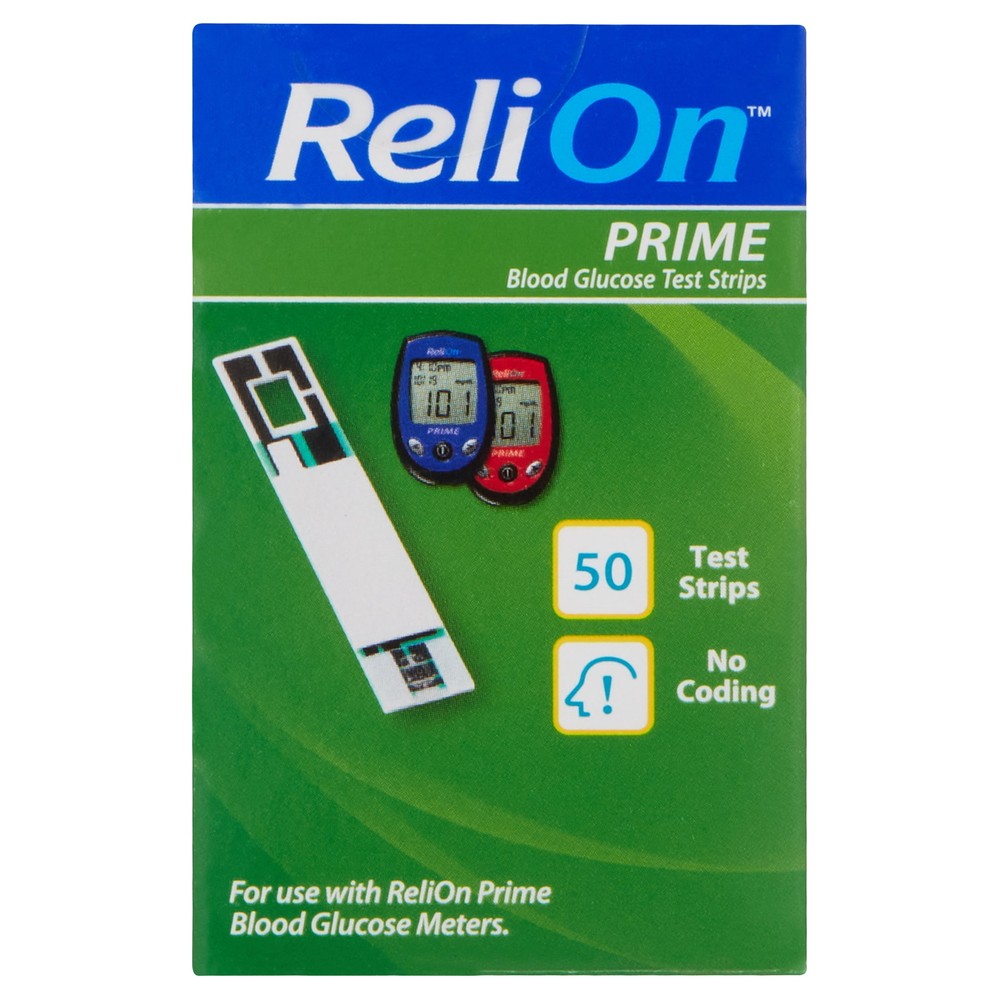 (3 pack) ReliOn Prime Blood Glucose Test Strips, 50 Count