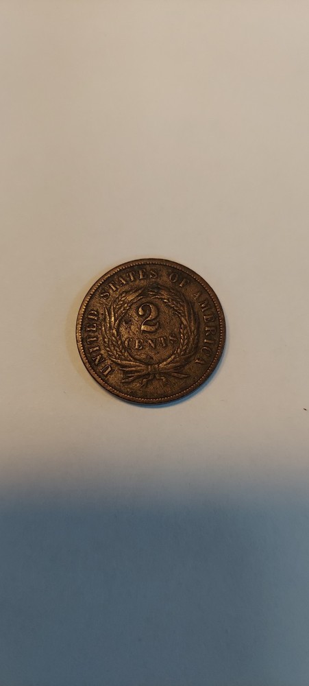 1868 Two Cent 2C USA Copper Obsolete Denomination Coin