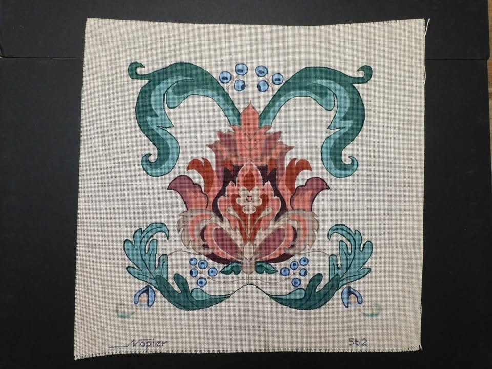 Flower by Napier CP3946 Stitch Painted Needlepoint