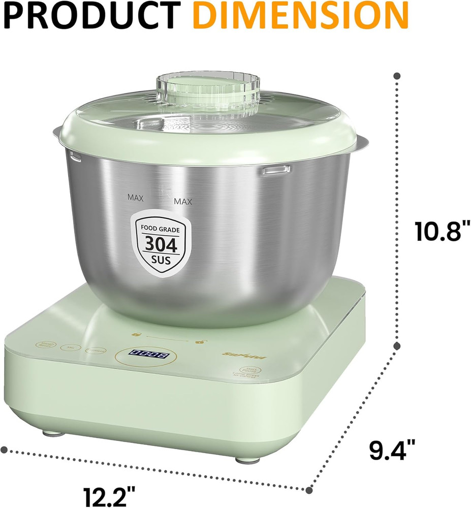 Electric Dough Maker with Ferment Function, Large Capacity Dough Mixer with Weig