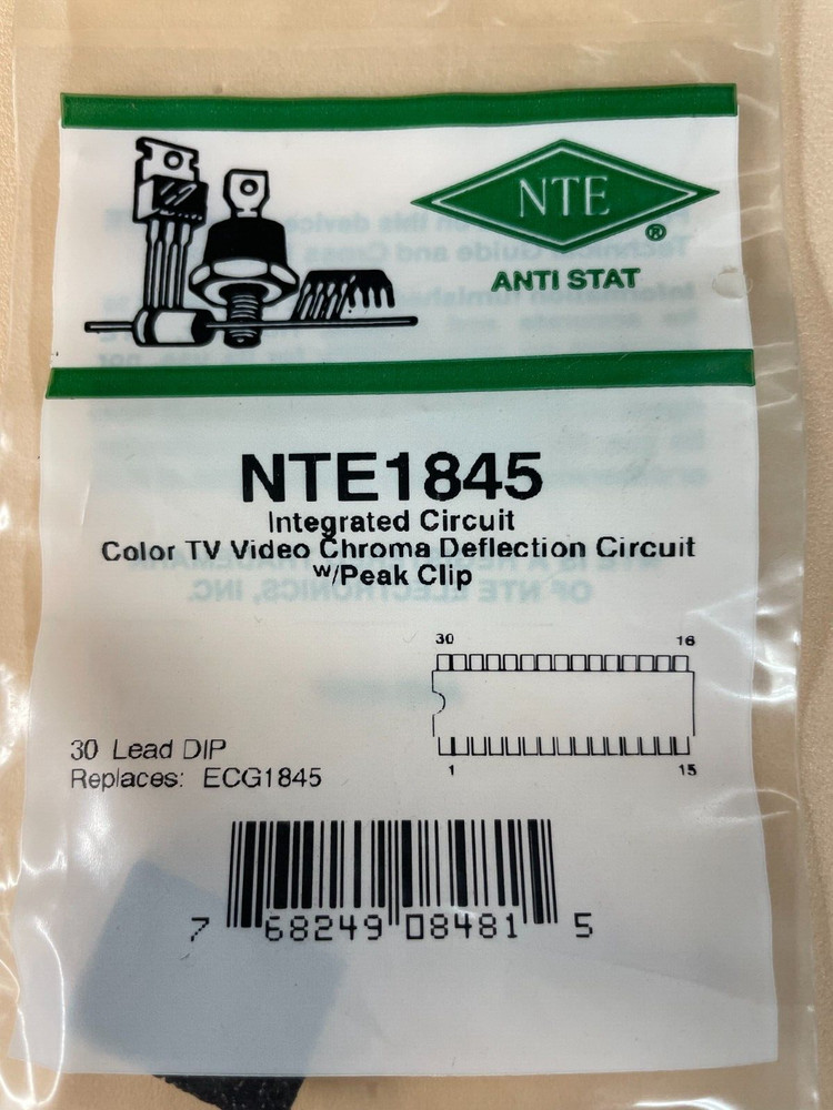 (1) NTE NTE1845 Integrated Circuit TV Video Processor