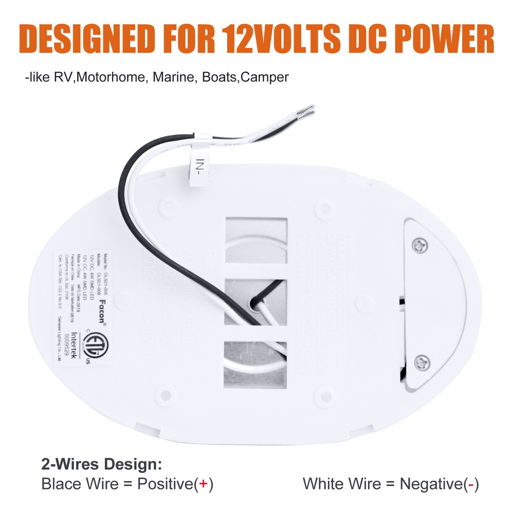 6" RV LED 12V Pancake Light Interior Lighting Ceiling Dome Lamp Camper Trailer