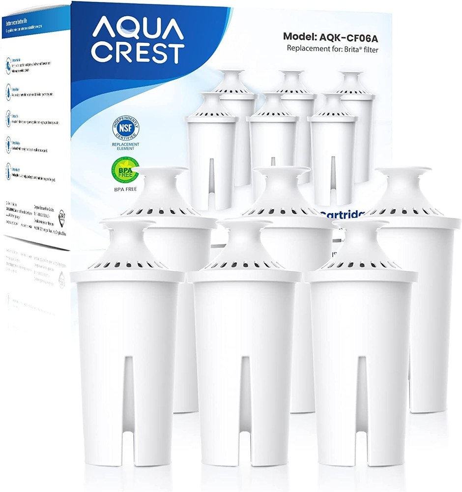 AQUA CREST Replacement for Brita® Classic OB03, Mavea® 107007, and More, 6 Count