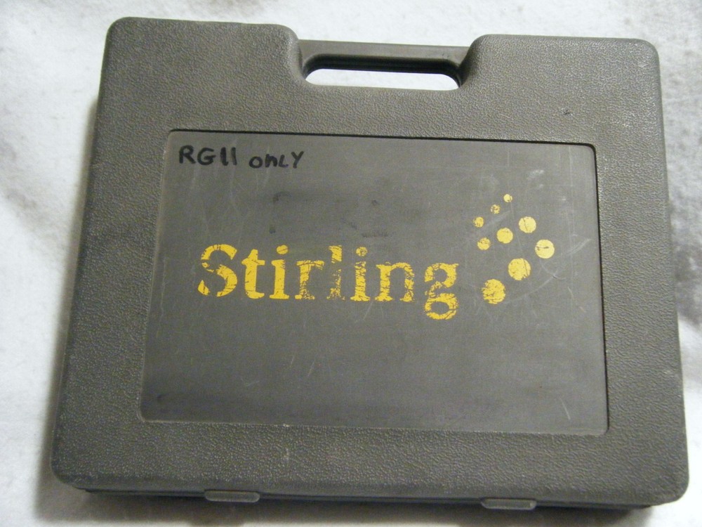 Stirling RG11 Crimper Kit, crimper, stripper, snips, connectors, case