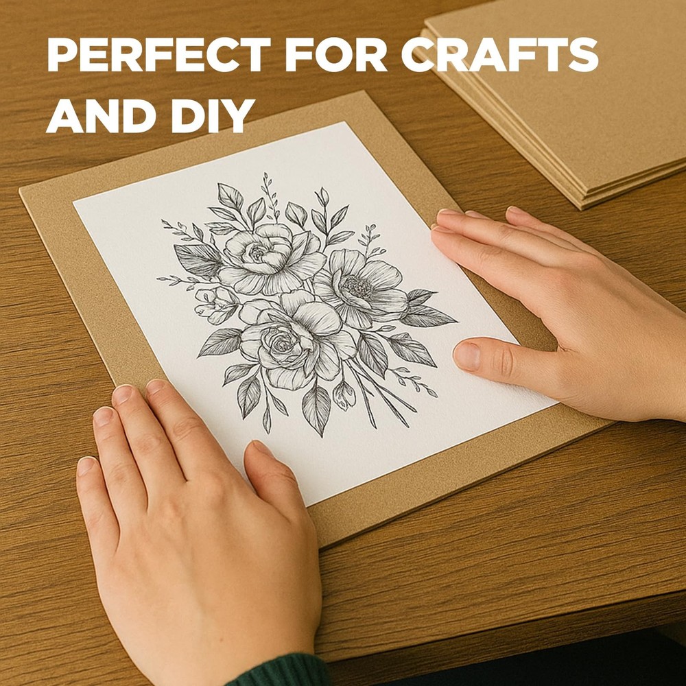 Chipboard Sheets 8.5" x 11" – 100 Sheets, 22pt Kraft Board, Durable Alternati...