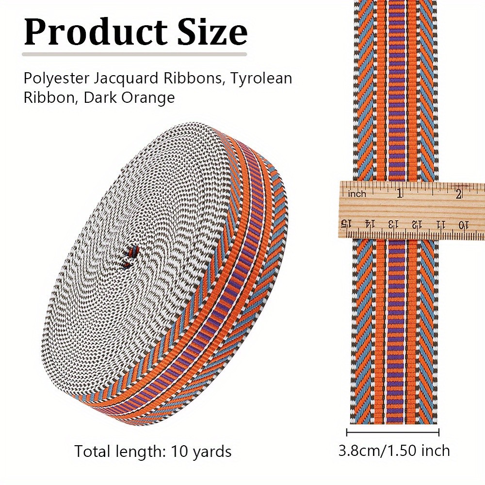 1roll 10yards/9.14m Dark Orange Polyester Webbing 38mm Webbing Polyester