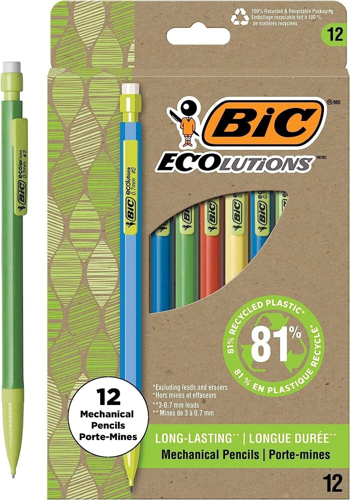 BiC #2 Mechanical Pencils ReVolution 0.7mm Environmentally Friendly 36 pack