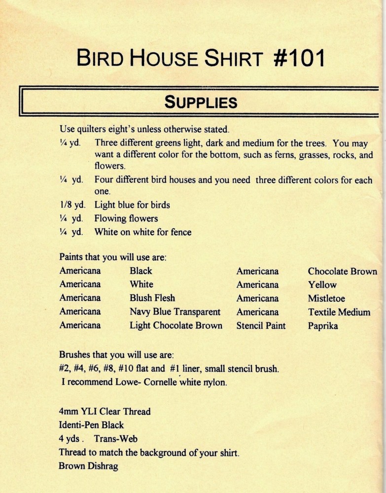 Birdhouse Shirt Applique Pattern by MS Designs 101