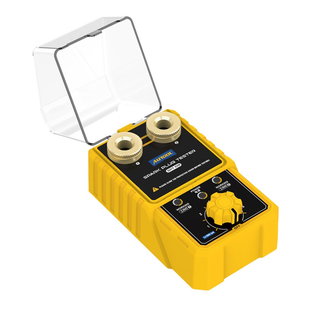 AUTOOL SPT105 Spark Plug Tester, 2HOLE Adjust Height, Car Ignition Analyzer 12V