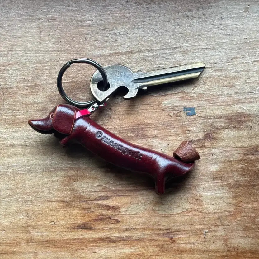 Leather Dachshund Keyring - Handmade Leather Accessory