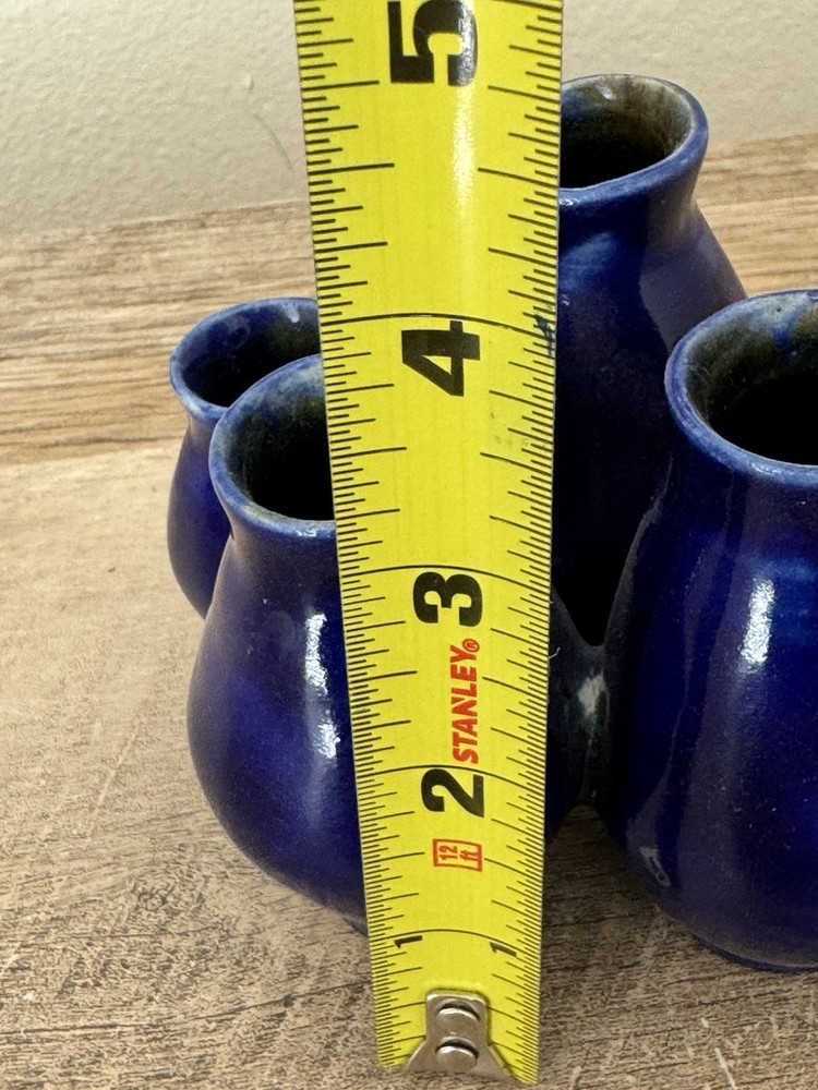 Studio Pottery Cluster Vases Cobalt Blue