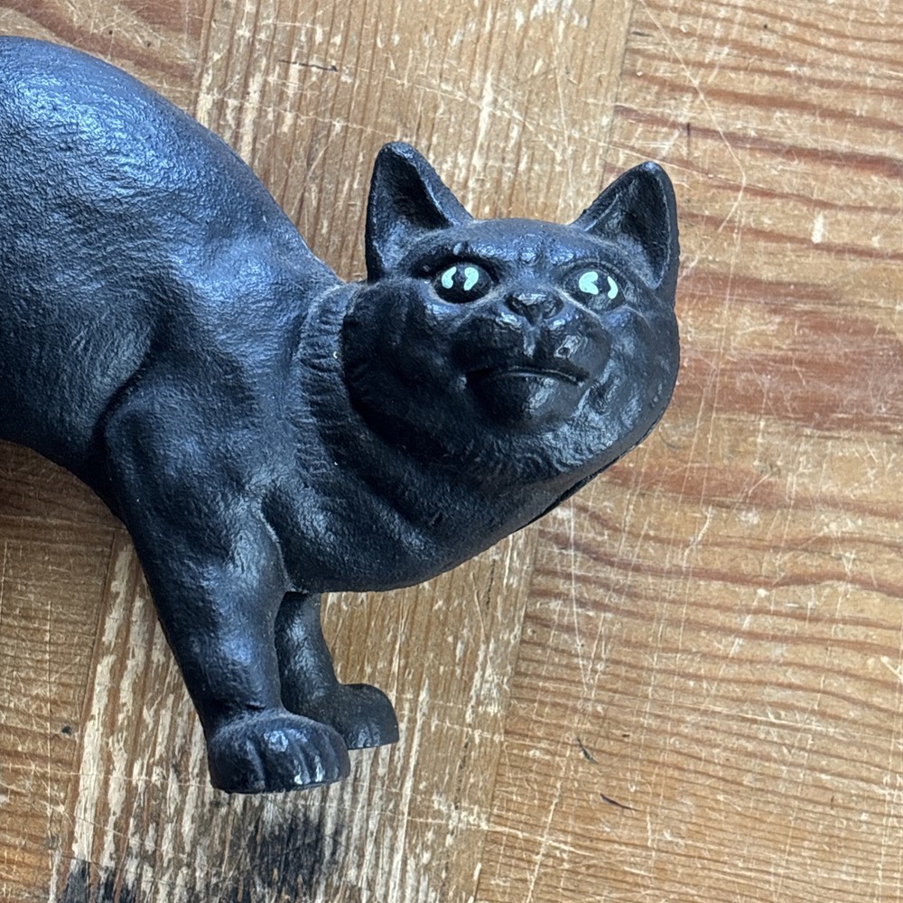 Cast Iron Black Cat Arched Back