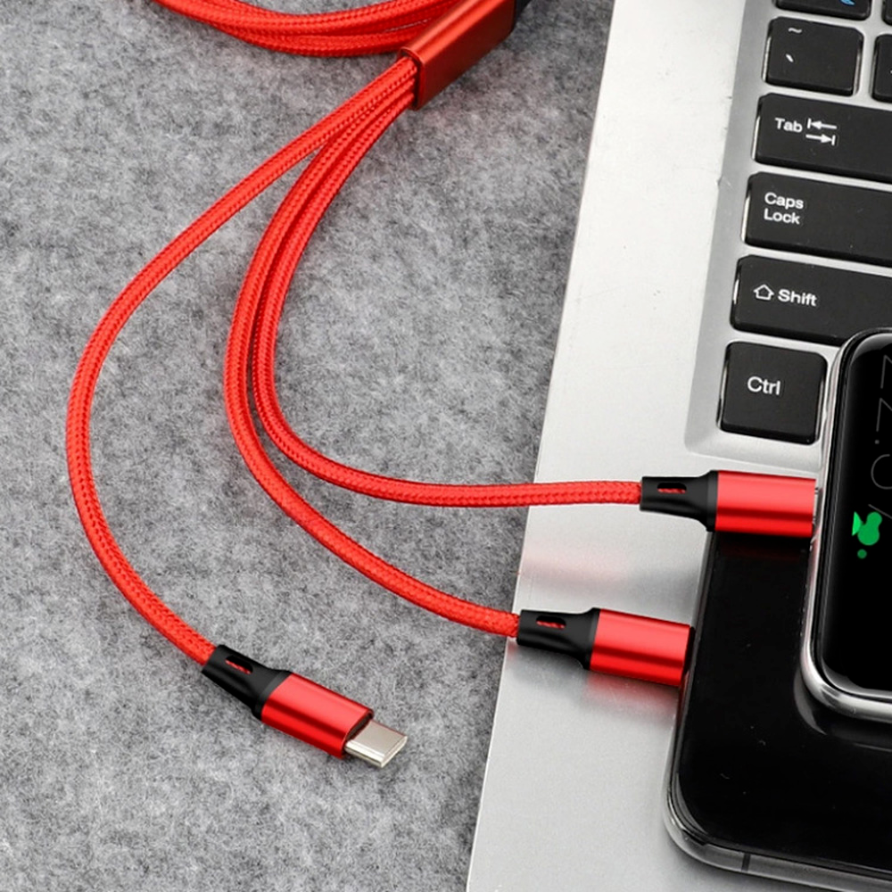 3 in 1 Fast USB Charging Cable Universal Multi Function Cell Phone Charger Cord
