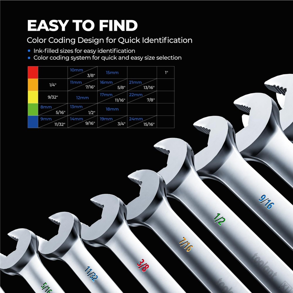 Max Grip 15pcs Professional SAE Combination Wrench Set with Long Pattern Offset