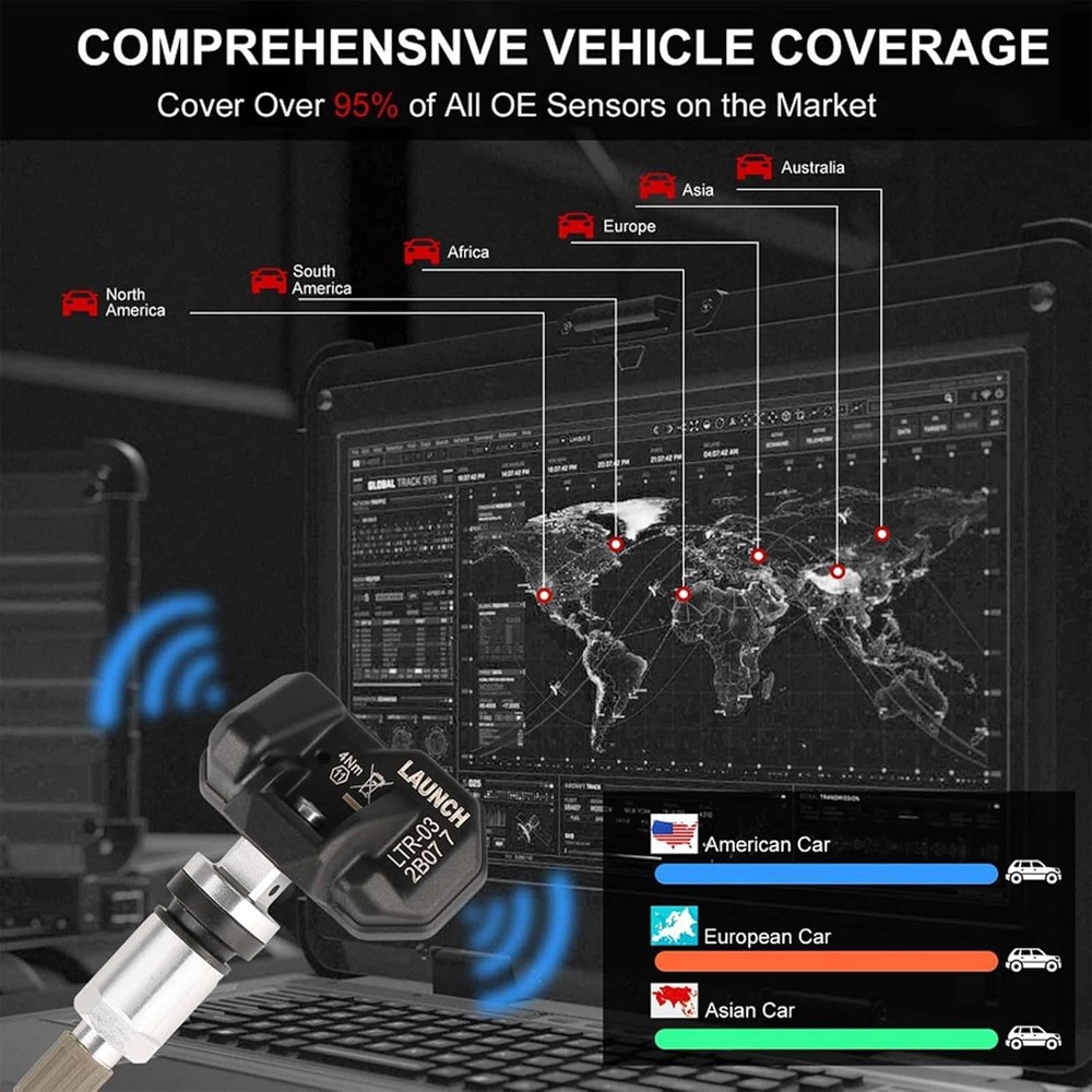 LAUNCH 10pc LTR-03 TPMS Sensor Tire Pressure Monitor System Programmable TSensor