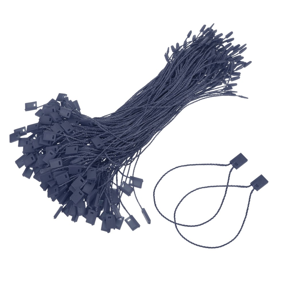 1000pcs Polyester Hang Tag String (6.7") - Plastic Snap Lock Pin Loop Dark Blue