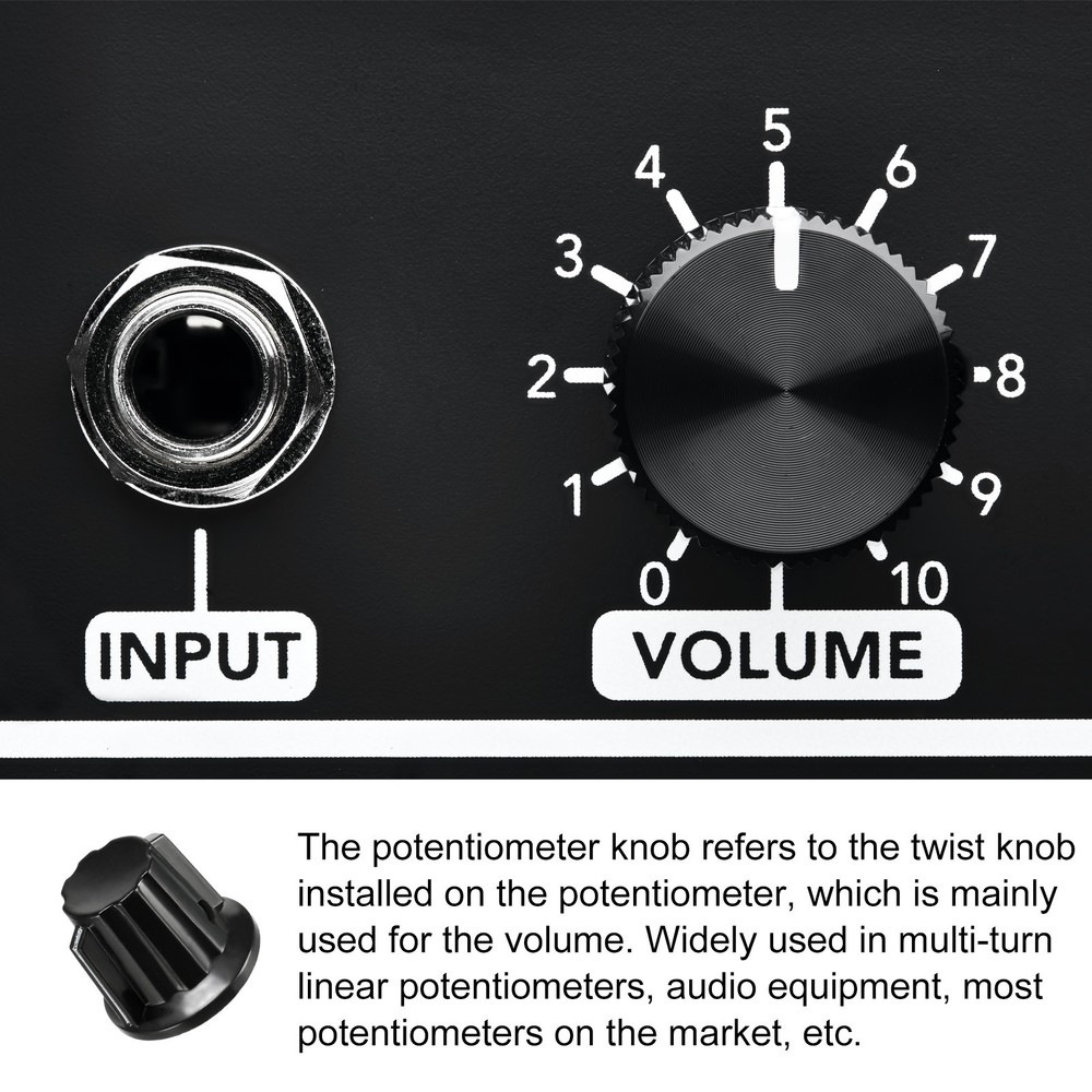 Potentiometer Control Knob Insert Shaft Switch Knobs 20x24.5mm/ 6mm Black 10Pcs