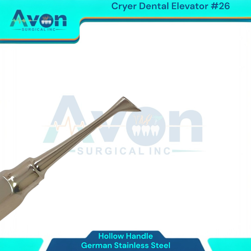 No. 25 & No. 26 Cryer Luxating Dental Tooth Elevator Pick, Hollow Handle, 2 Pack