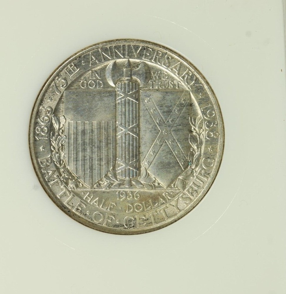 1936 Gettysburg Commemorative Half Dollar : NGC MS65