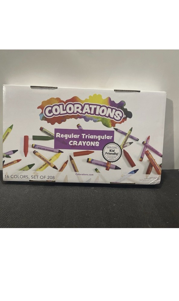 Colorations Regular Triangular Crayons 16 Colors , Set Of 208