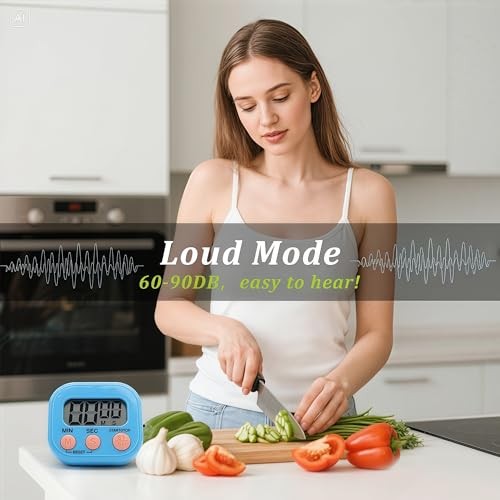 Pack Multi-Function Electronic Timer - Kitchen Timer,Magnetic Digital 12