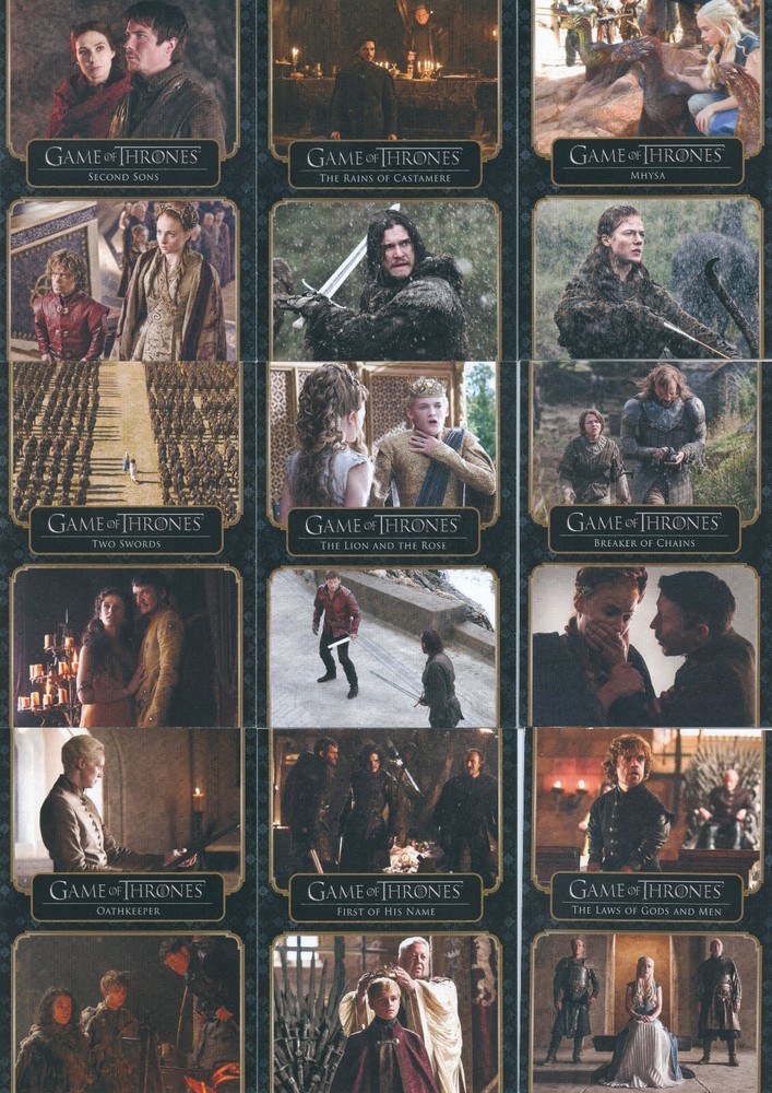 GOT Game of Thrones the Complete series Vol 1 73 card base set + 2 empty wrapper