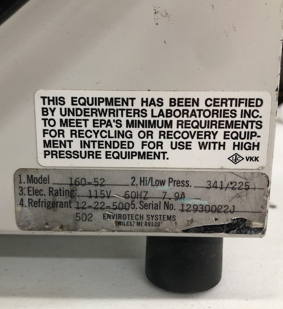 Recovery/ Recycle System Model 160-52