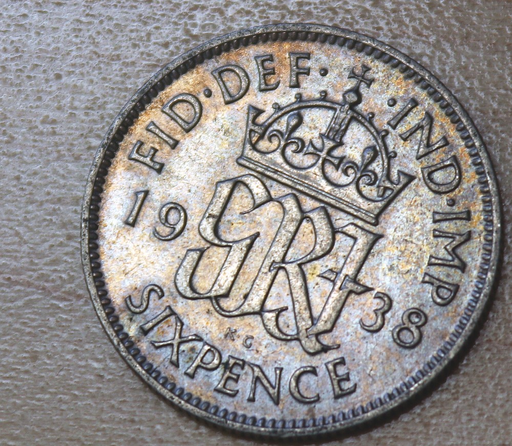 1938 Great Britain 6 Pence Silver