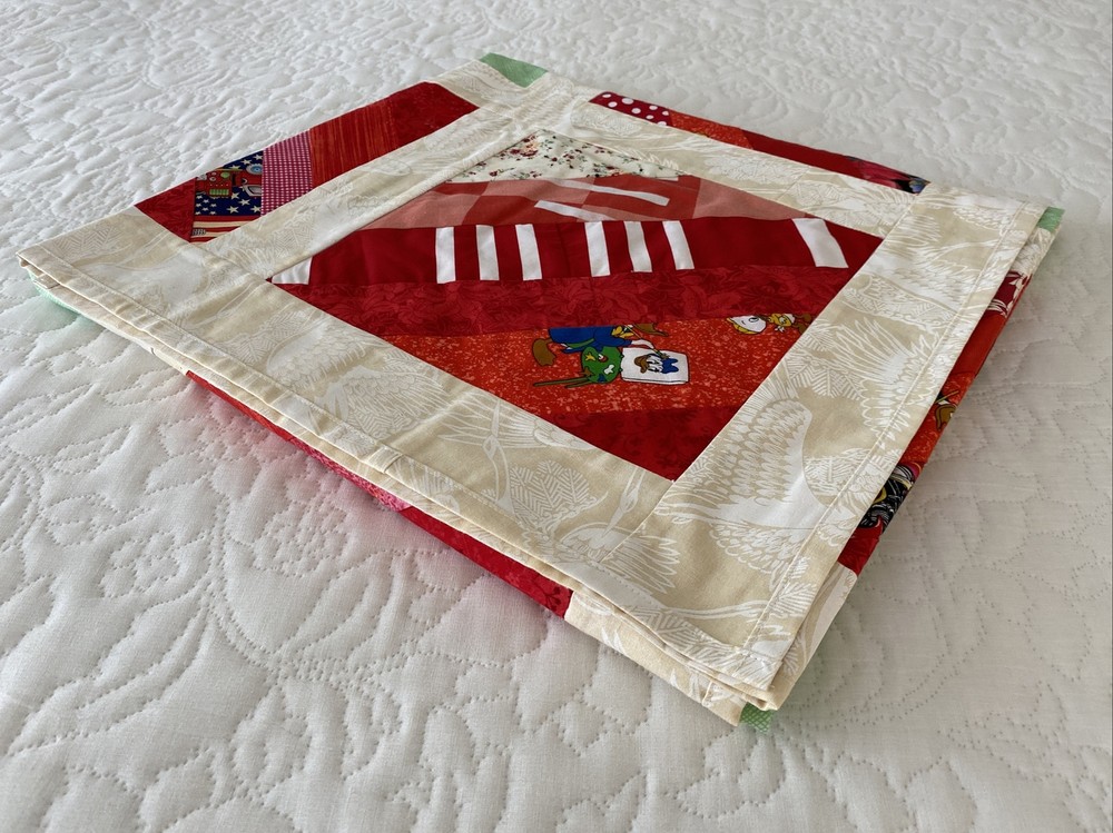Handmade Patchwork Cotton Quilt Lightweight No Wadding / Batting 125 cm x 125 cm