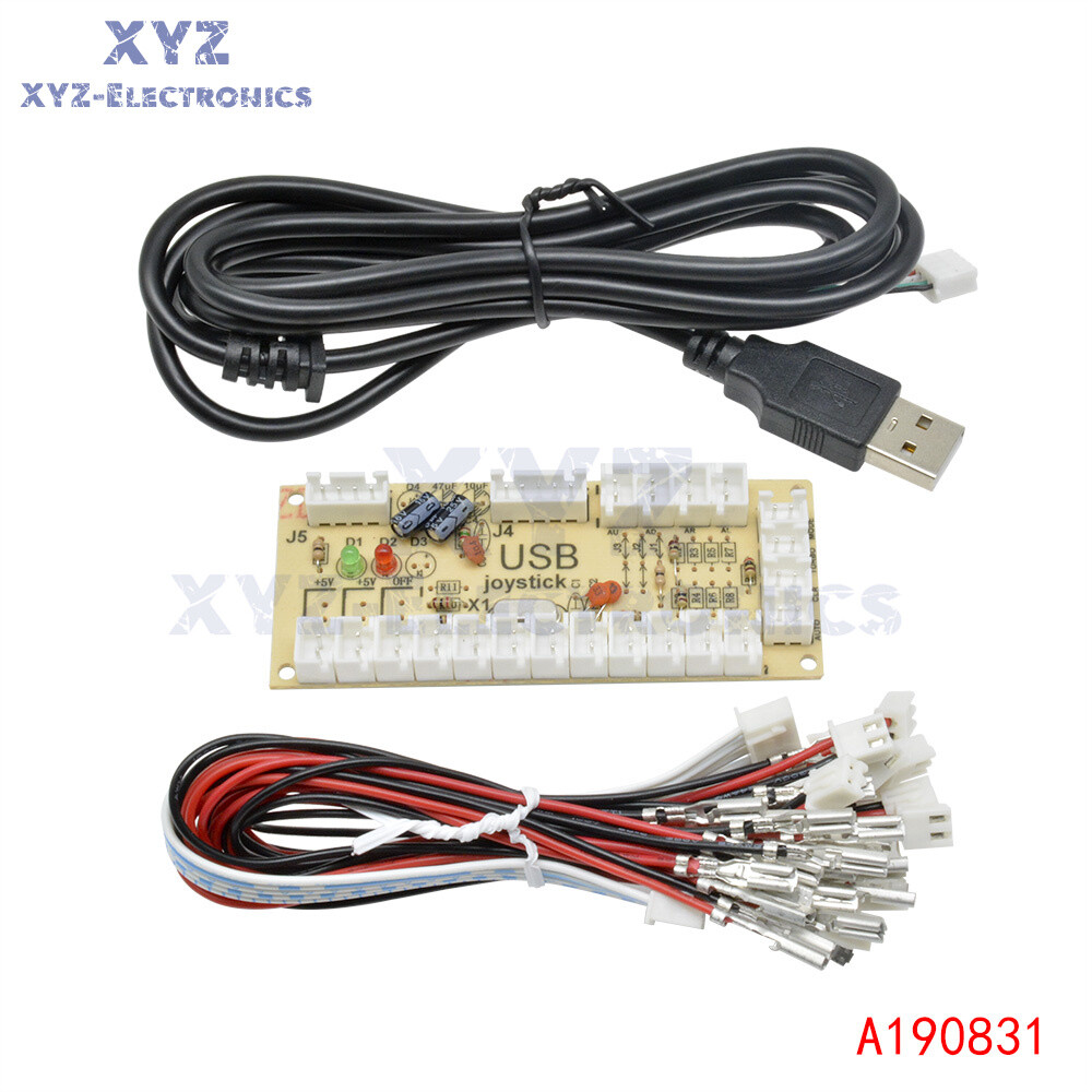 USB Encoder Zero Delay Arcade PC to Joystick MAME 5Pin Sanwa Push Button cable