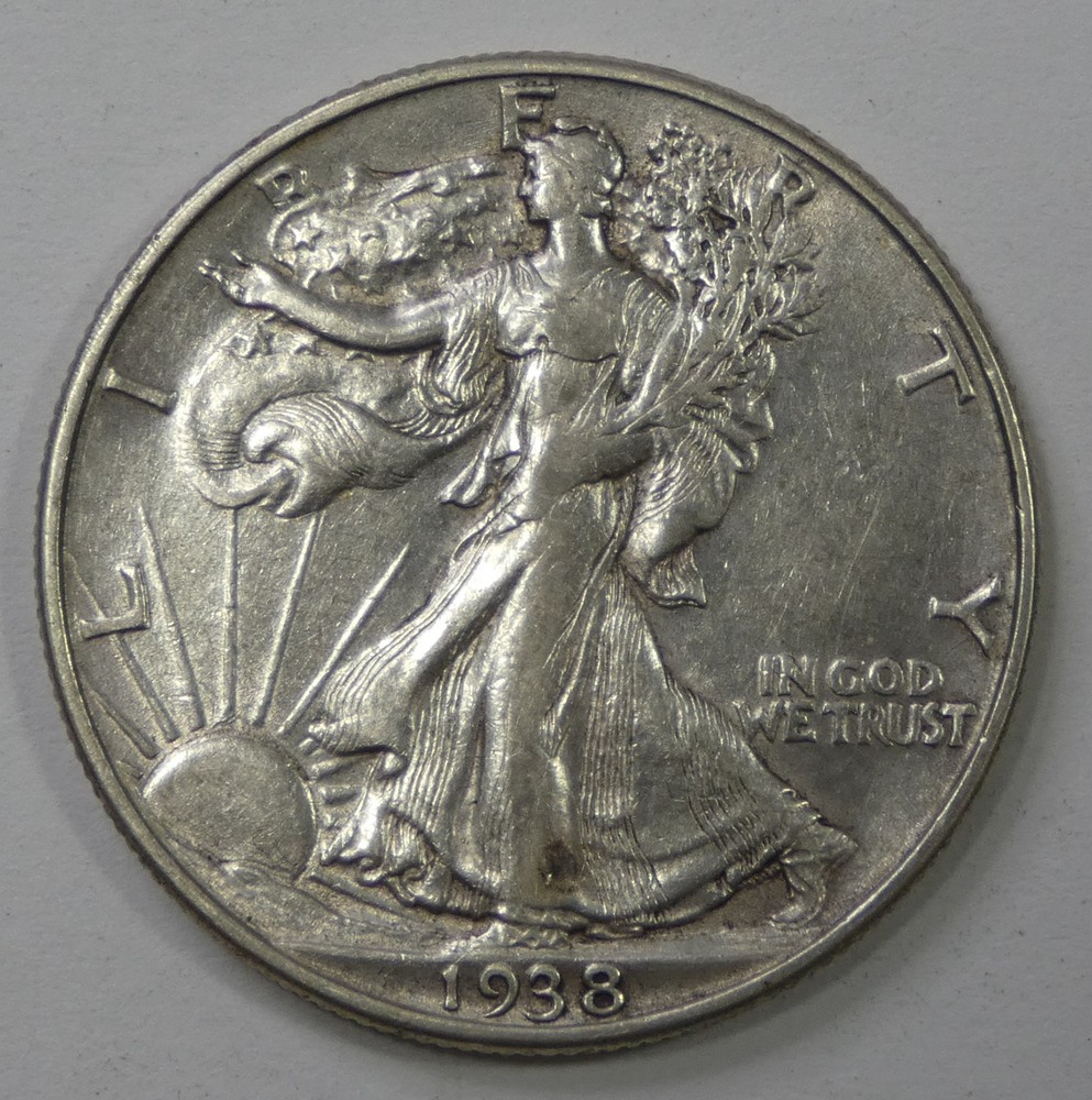 1938 Walking Liberty Half Dollar EXTRA FINE Silver 50c