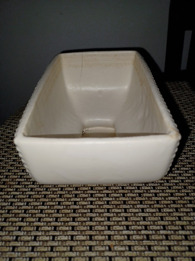 Vintage McCoy Pottery Planter Vase White Rectangle Shaped