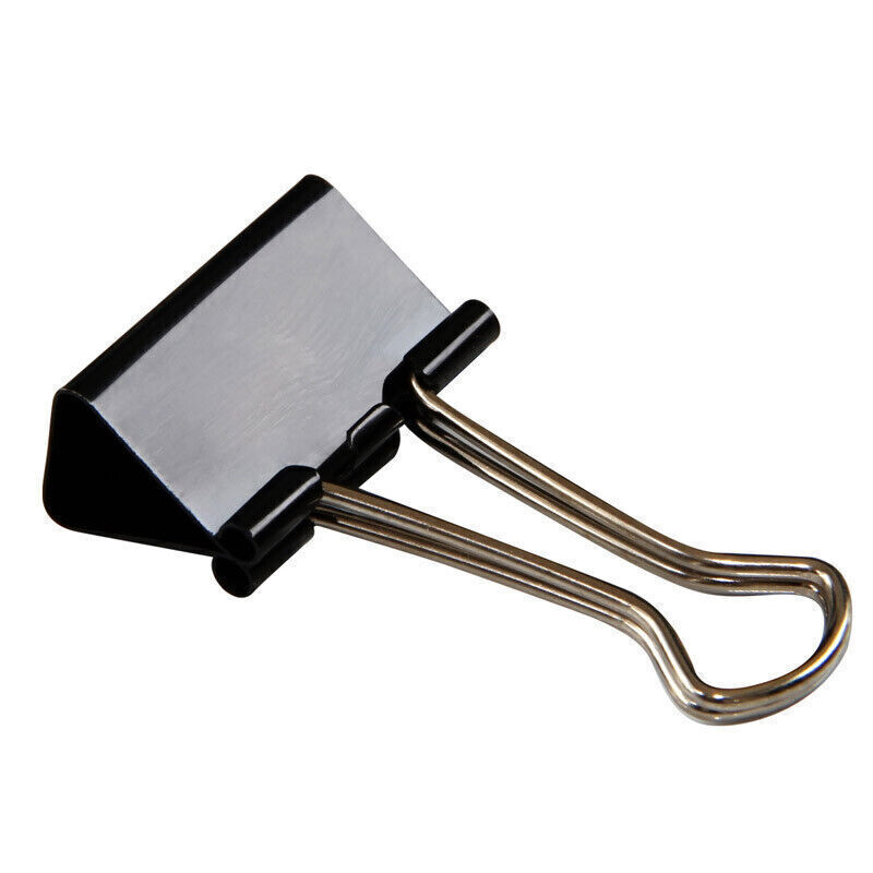 12pcs 51mm Black Foldback Binder Clips Office Clips Binder Grip Clips