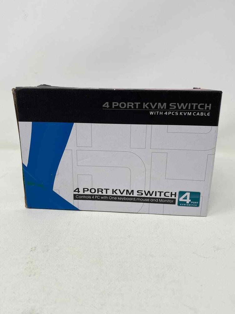 Mt-ViKi 4 Port KVM Switch with 4PC KVM Cable Open Box