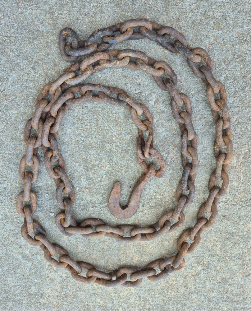 Hand Forged Hook & Chain Primitive Blacksmith Made 8ft+ long!