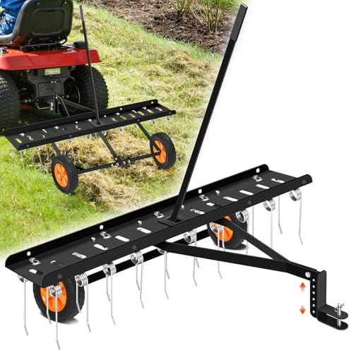 48-Inch Tow Behind Dethatcher, Pull Behind Lawn Dethatcher with 20 AGLD0003