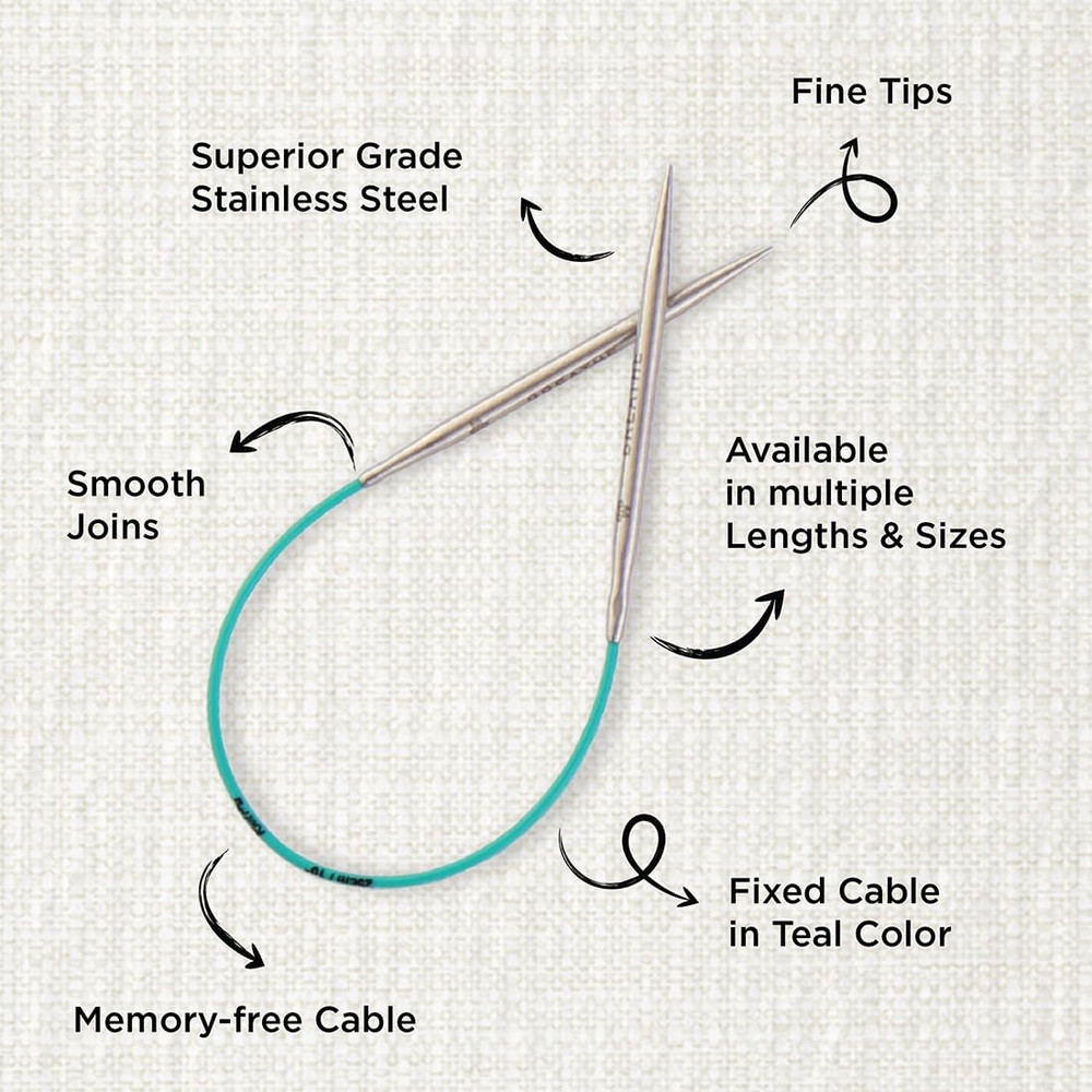 the Mindful Collection Explore Fixed Circular Needles Set 10" (25Cm) | 8 US Size