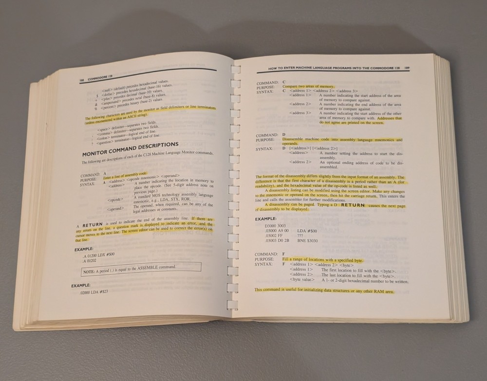 Commodore 128 Programmer's Reference Guide & System Guide - 1980s Computer Books