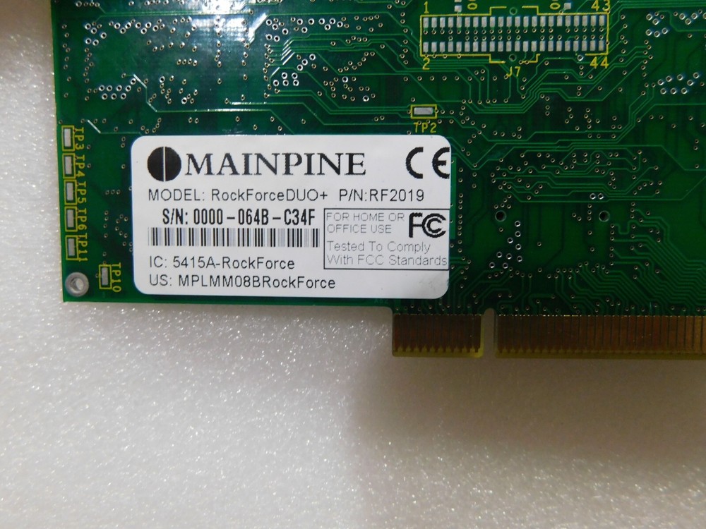 MAINPINE ROCKFORCE DUO+ 2 PORT PCI FAX / MODEM INTERFACE CARD RF2019